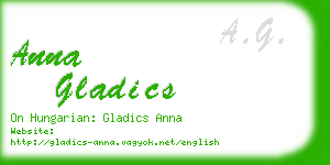 anna gladics business card